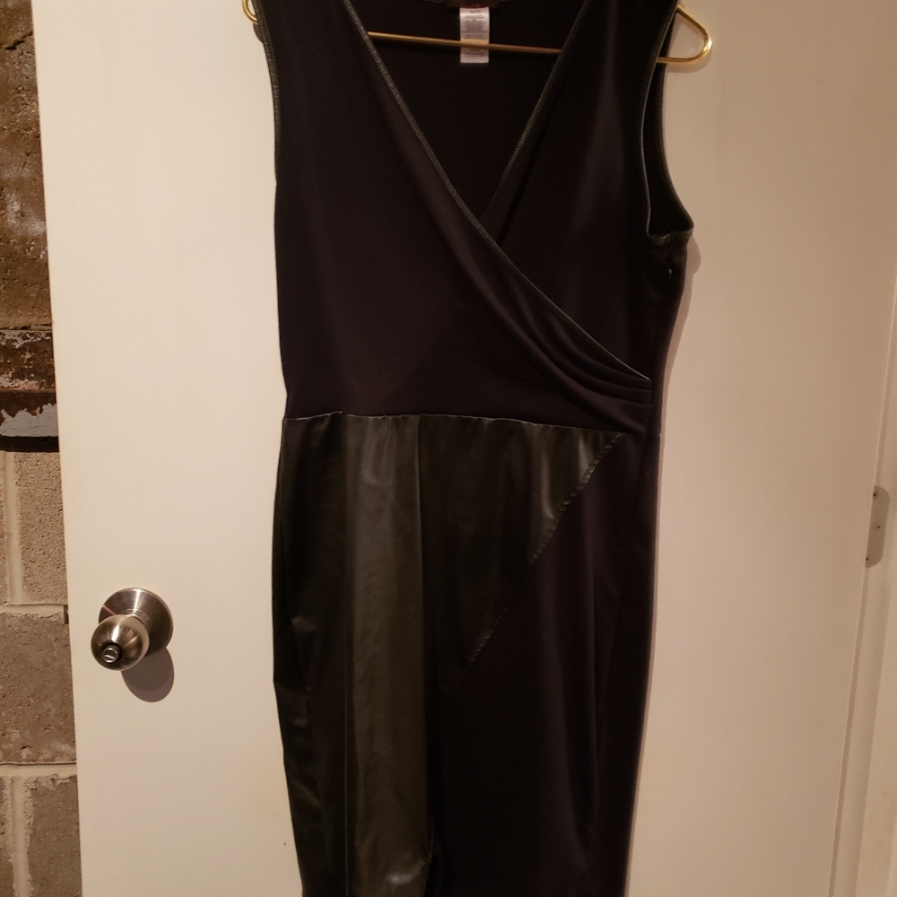 Mark leather wrap dress
